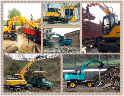 90型挖掘机抓木机 装卸木头的省时省力利器，建筑工程机械销售优选